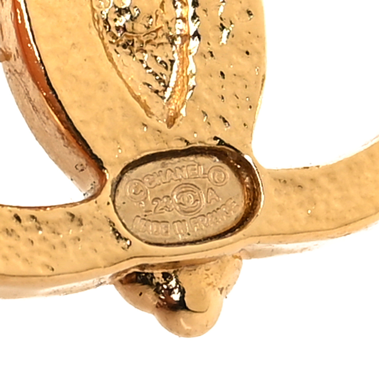 Crystal Bezel CC Earrings Gold