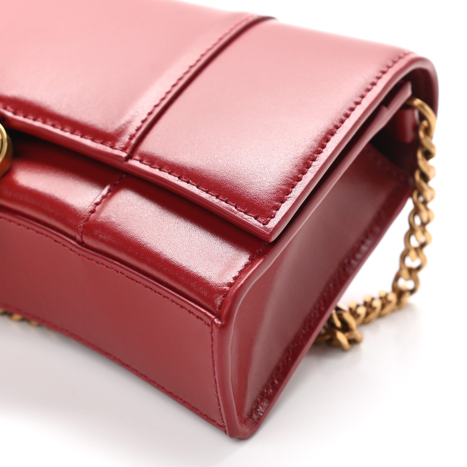 Balenciaga Shiny Box Calfskin Hourglass Chain Bag Bright Red 9 of 9