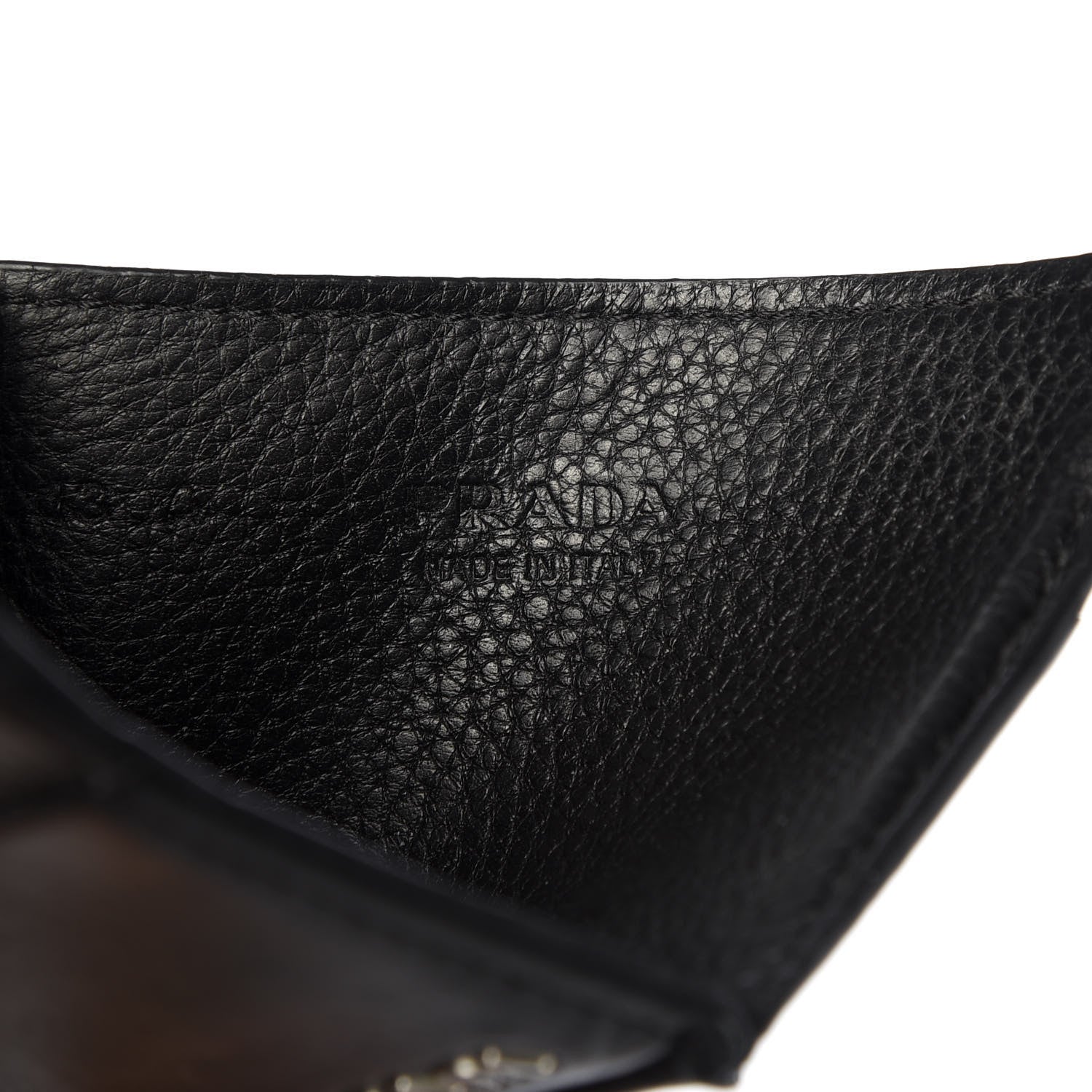 Prada Vitello Grain Card Holder Black 6 of 7