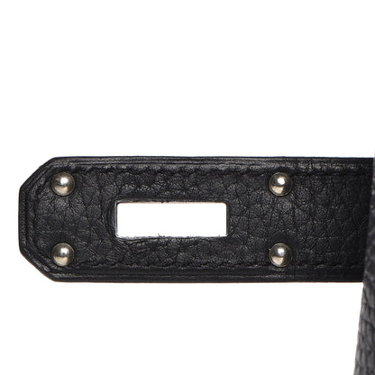 Hermes Taurillon Clemence Shoulder Kelly 40 Black 10 of 29