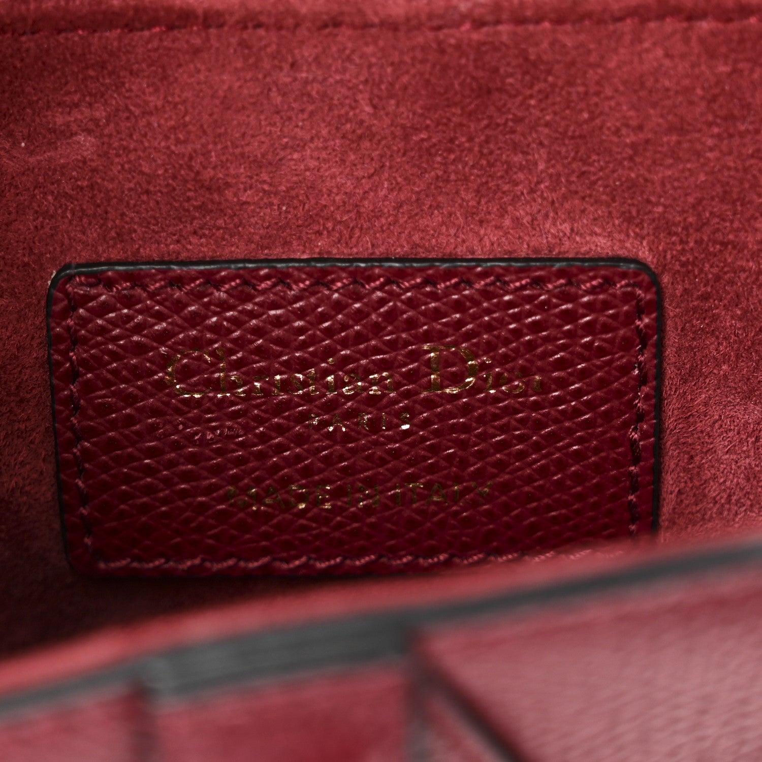 Christian Dior Grained Calfskin Mini Saddle Bag Red 6 of 9
