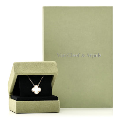 Van Cleef & Arpels 18K Yellow Gold Mother of Pearl Vintage Alhambra Pendant Necklace 6 of 6