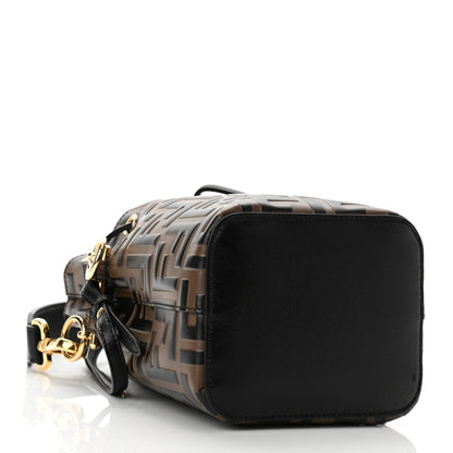 Fendi Vitello Liberty F is Fendi Bi-Color FF 1974 Embossed Mini Mon Tresor Bucket Bag Maya Black 5 of 13