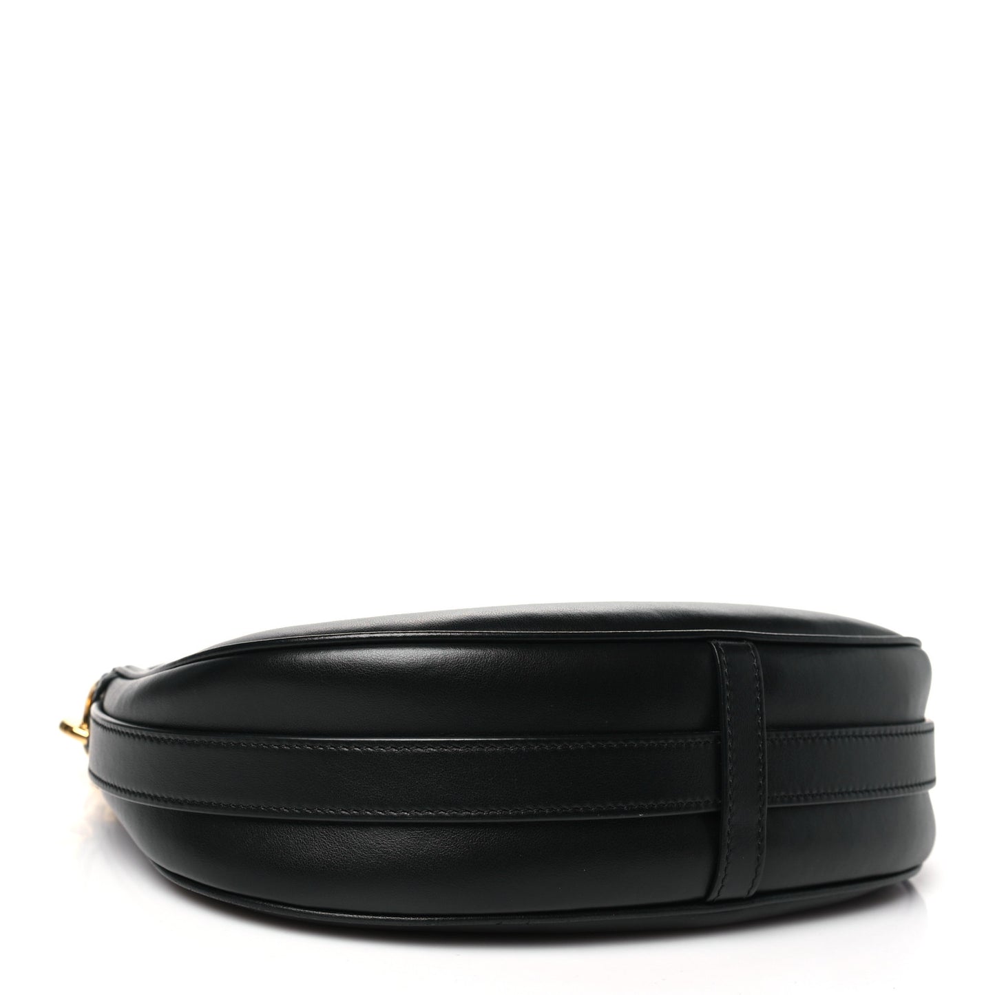 Smooth Calfskin Medium Strap Ava Shoulder Bag Black