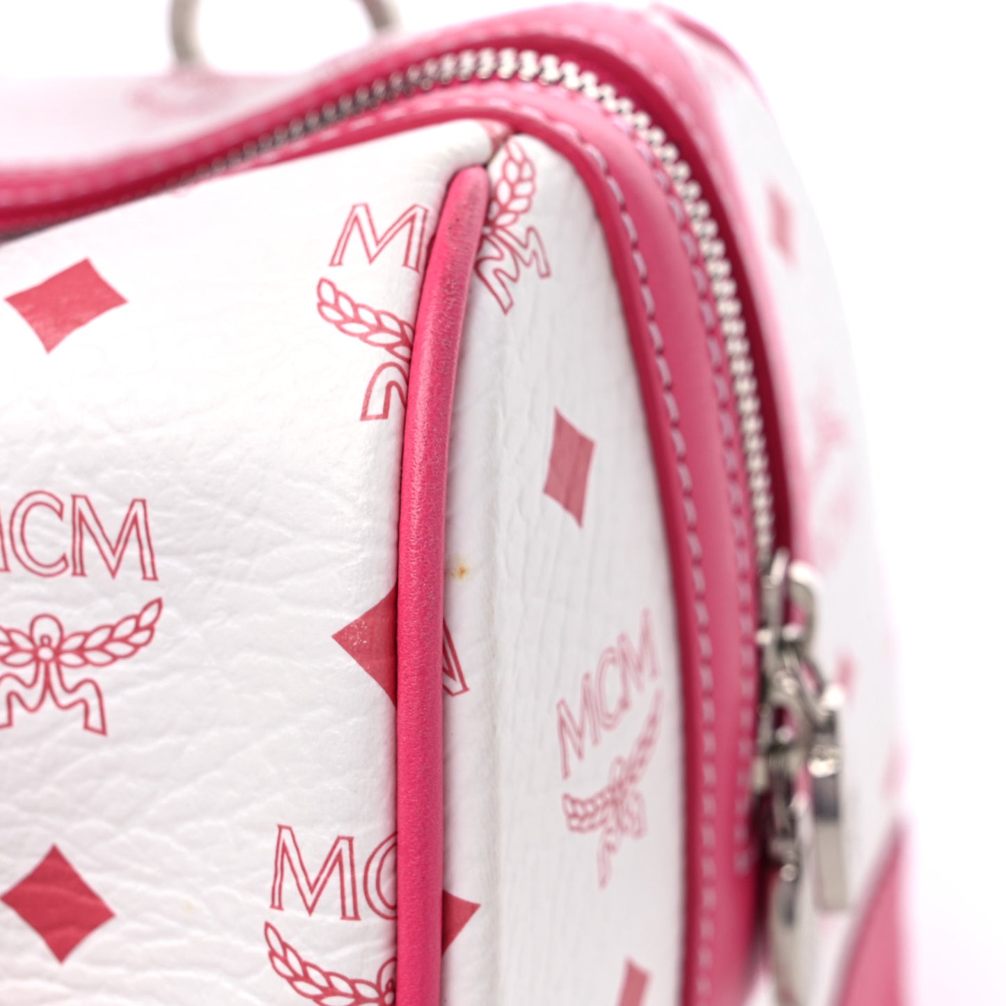 Visetos Medium Boston Bag Pink White