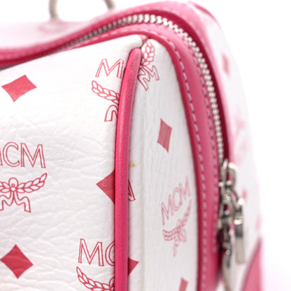 MCM Visetos Medium Boston Bag Pink White 15 of 15