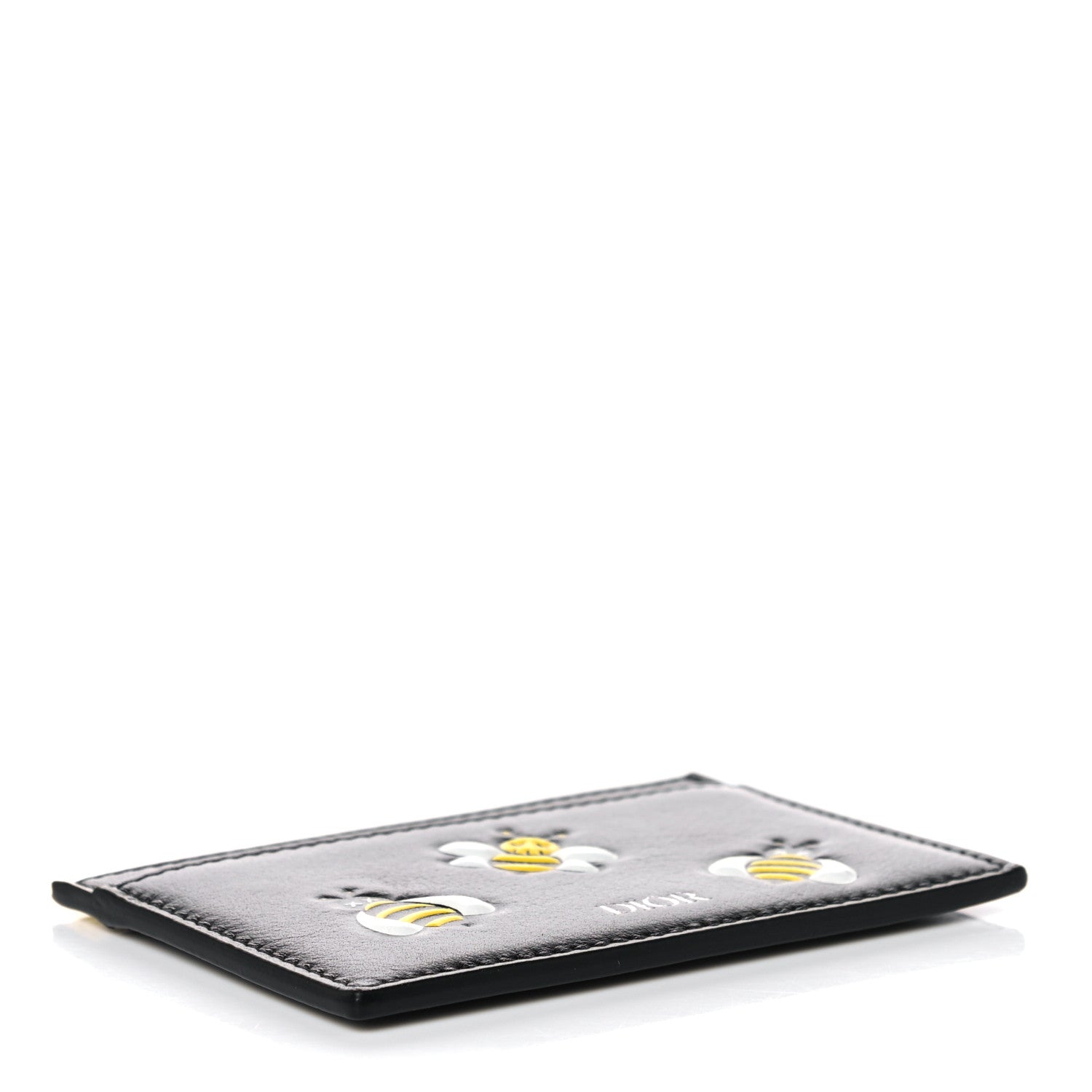 Christian Dior x KAWS Calfskin Bee Card Holder Yellow Black 4 of 6