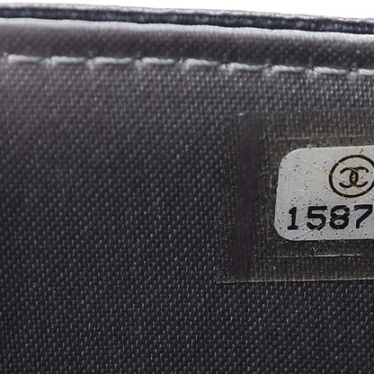 Chanel Lambskin Camellia Embossed Wallet on Chain WOC Black 7 of 9