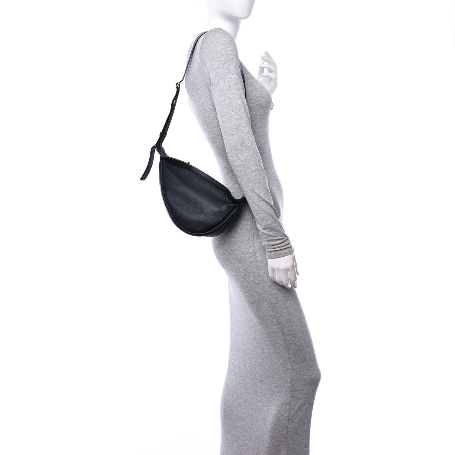 The Row Grained Calfskin Small Slouchy Banana Bag Black 2 of 11