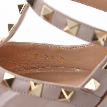 Valentino Garavani Patent Nappa Rockstud Ankle Strap 100mm Pumps 38 Poudre 8 of 9