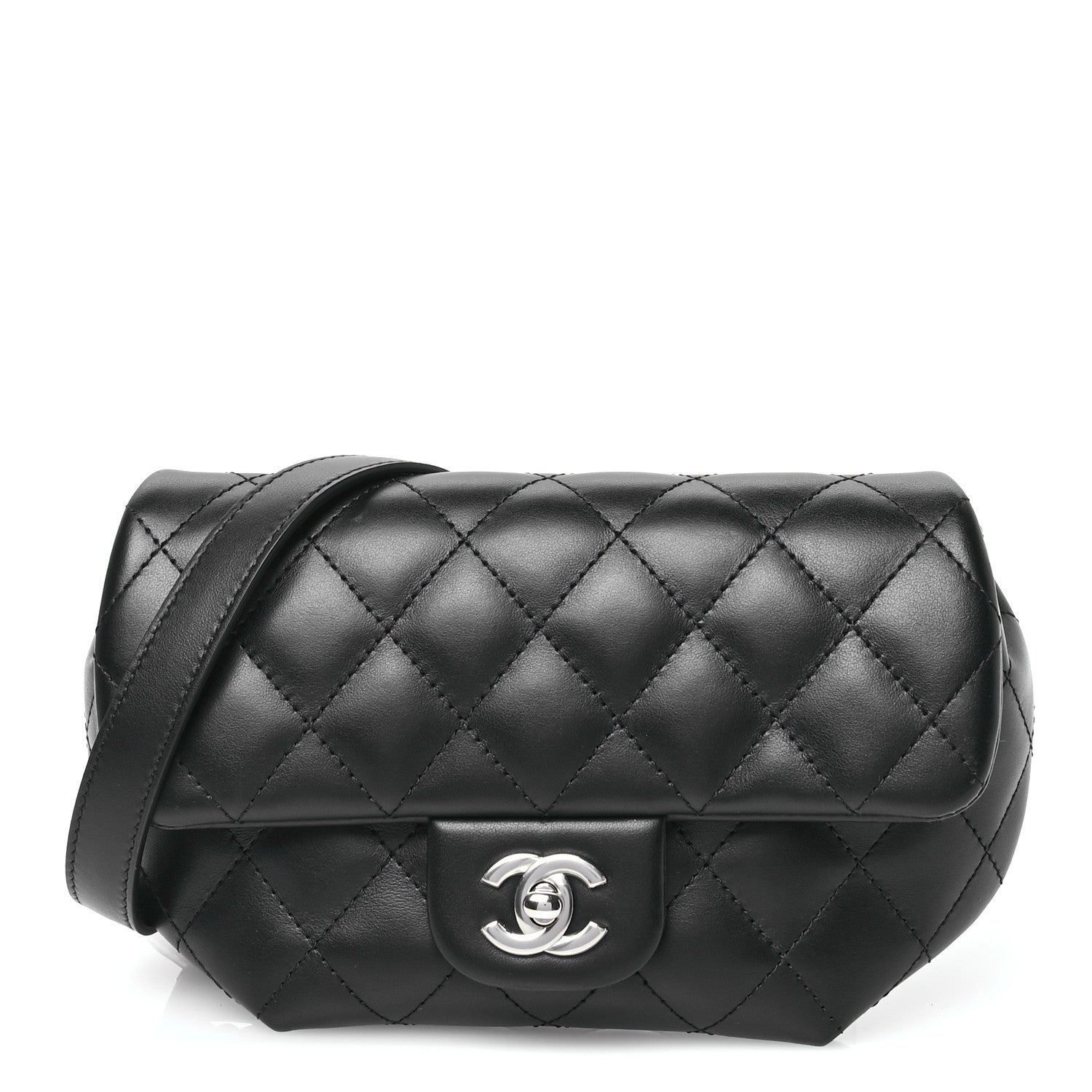 Chanel Calfskin Quilted CC Uniform Flap Belt Bag Black 1 of 10