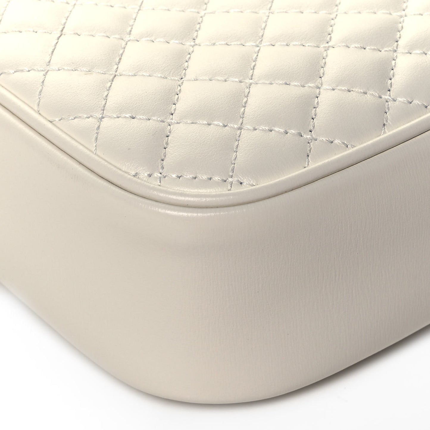 Calfskin Web Trapuntata Small Shoulder Bag Off White