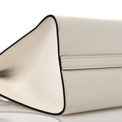 Prada Saffiano Cuir Calfskin Small Monochrome Top Handle Tote White 9 of 11