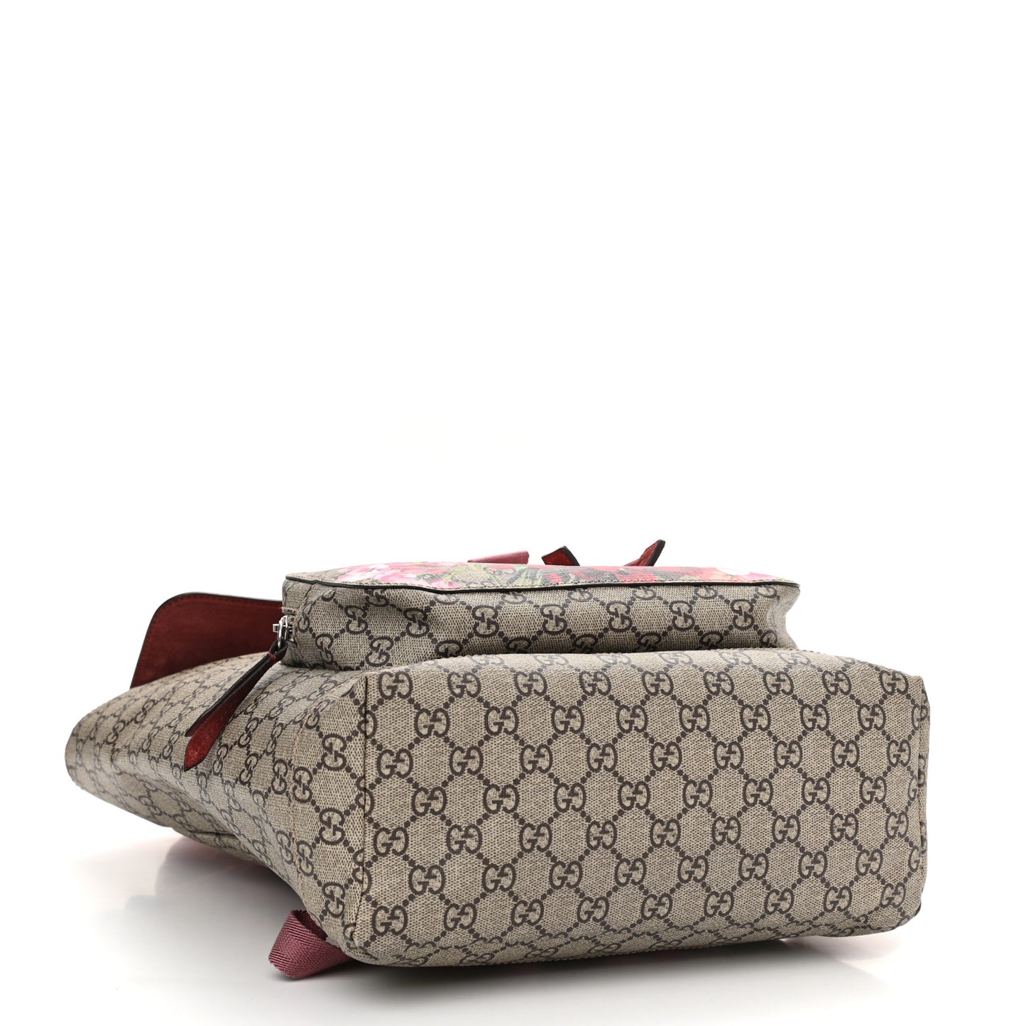 GG Supreme Monogram Blooms Medium Single Buckle Backpack Beige Multicolor Dry Rose