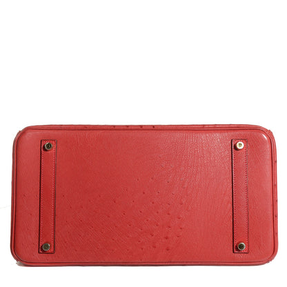 Hermes Ostrich Birkin 35 Rouge Vif 6 of 27