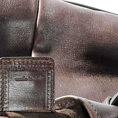 Saint Laurent Leather Mombasa Horn Bag Dark Brown 8 of 8