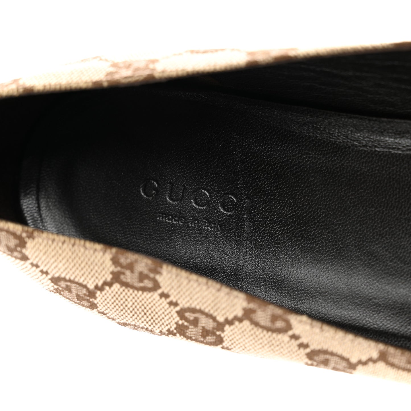 GG Monogram Ballet Flat 38.5 Beige Ebony