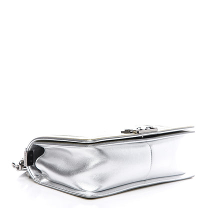 Chanel Metallic Patent Calfskin Quilted Medium Boy Flap Silver 3 of 14