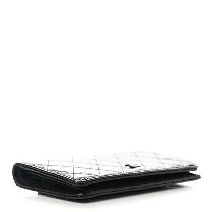 Chanel Striated Patent Yen Wallet Black 4 of 8