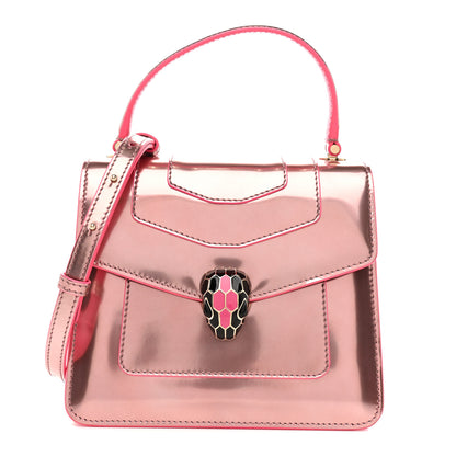 Bulgari Metallic Calfskin Serpenti Forever Top Handle Pink 1 of 15