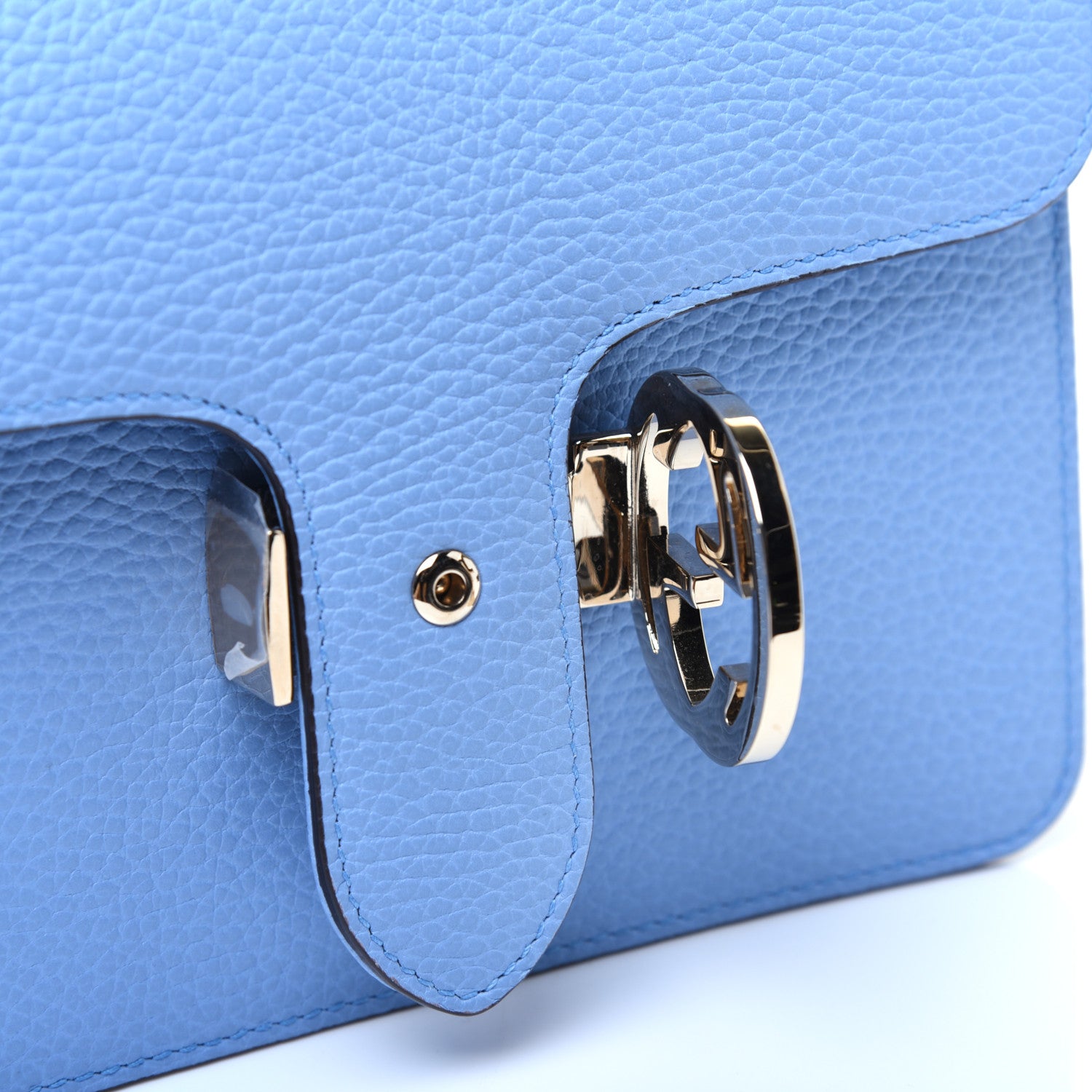 Gucci Dollar Calfskin Small Interlocking G Shoulder Bag Mineral Blue 14 of 17