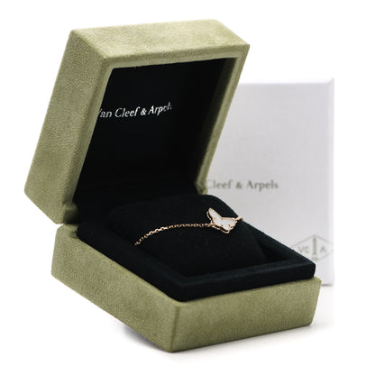 Van Cleef & Arpels 18K Yellow Gold Mother of Pearl Sweet Alhambra Butterfly Bracelet 6 of 6