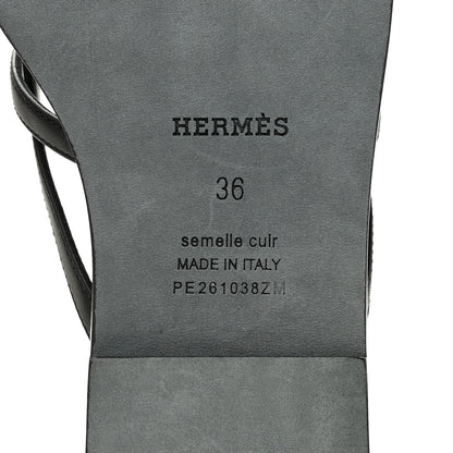 Hermes Calfskin Miss Sandals 36 Black 8 of 9