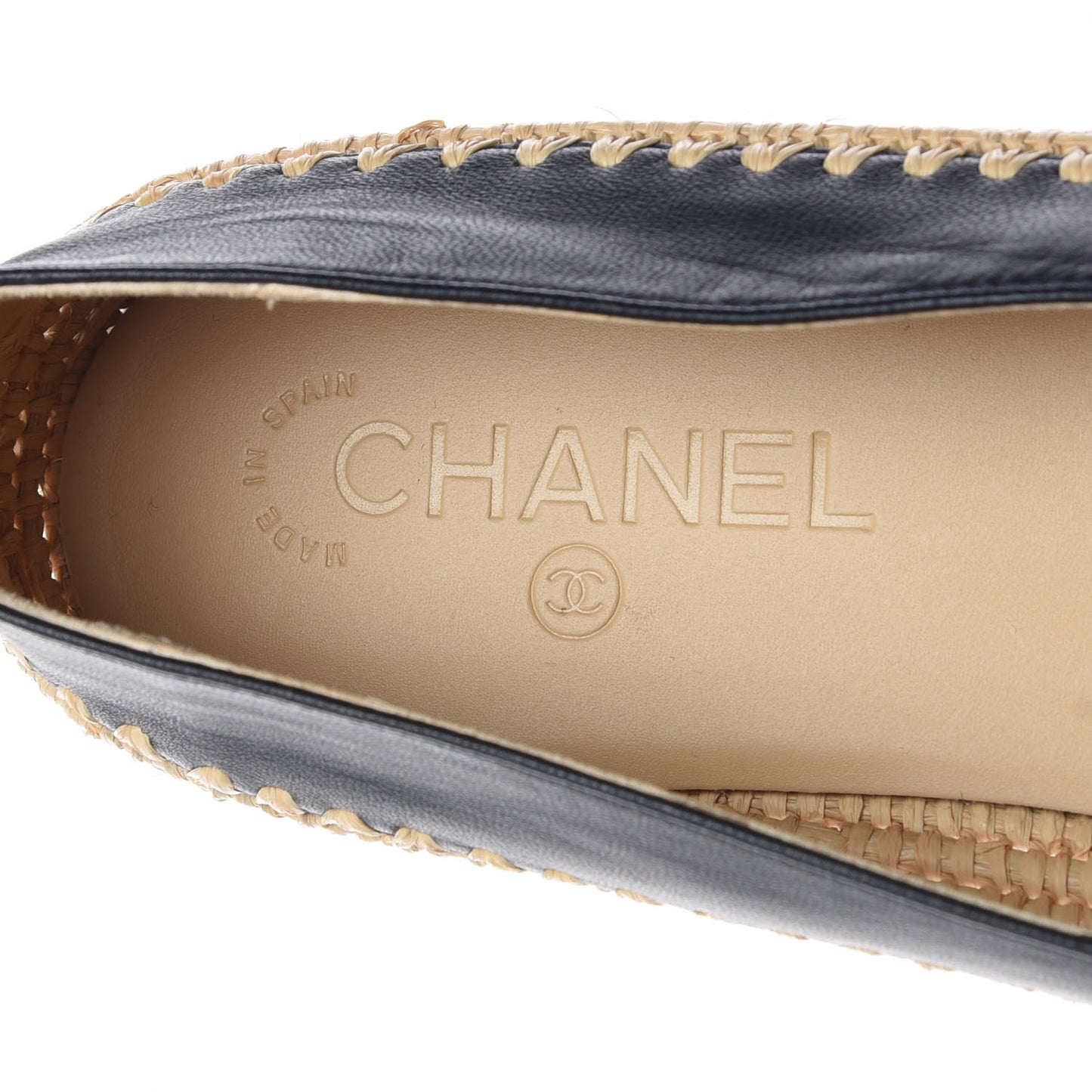 Lambskin Grosgrain Espadrilles 41 Navy Black