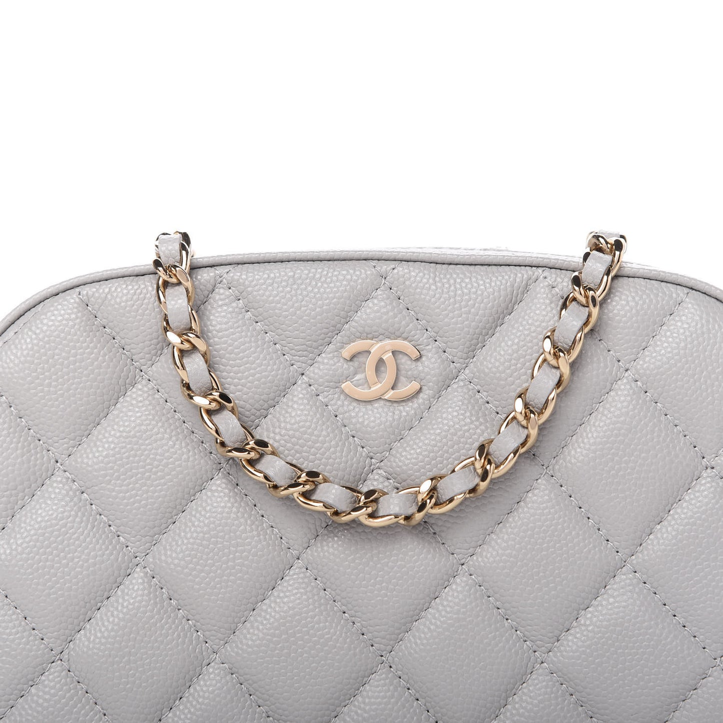 Caviar Quilted Camera Case Grey