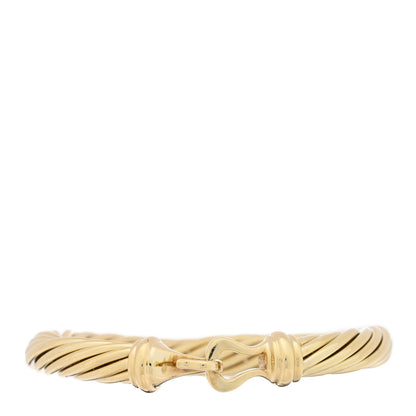 David Yurman 14K Yellow Gold 7mm Buckle Cable Bracelet 1 of 3
