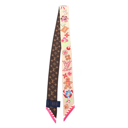 Louis Vuitton Silk Monogram 2024 Christmas Animation Vivienne BB Bandeau Brown 2 of 3