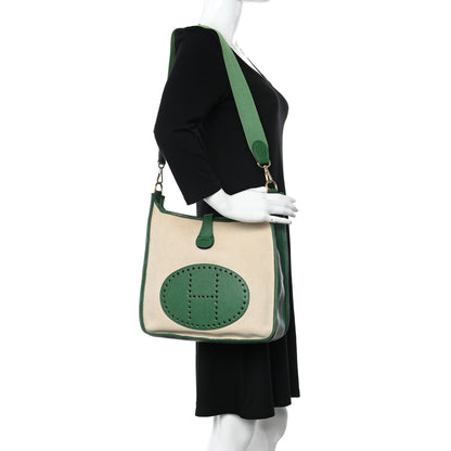 Hermes Courchevel Toile Evelyne GM Vert Bengale 2 of 15