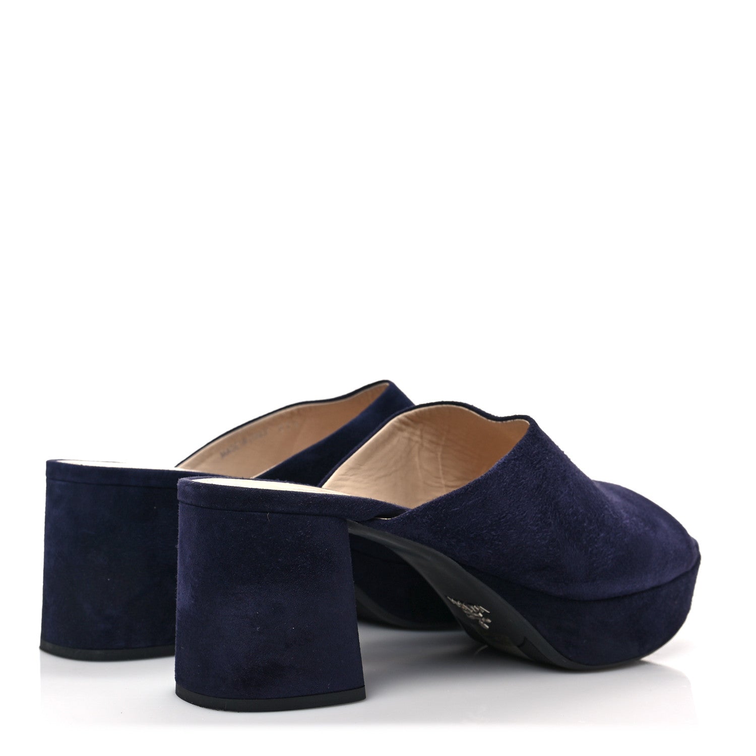 Prada Camoscio Platform 65mm Slide Sandals 37.5 Blue 4 of 9