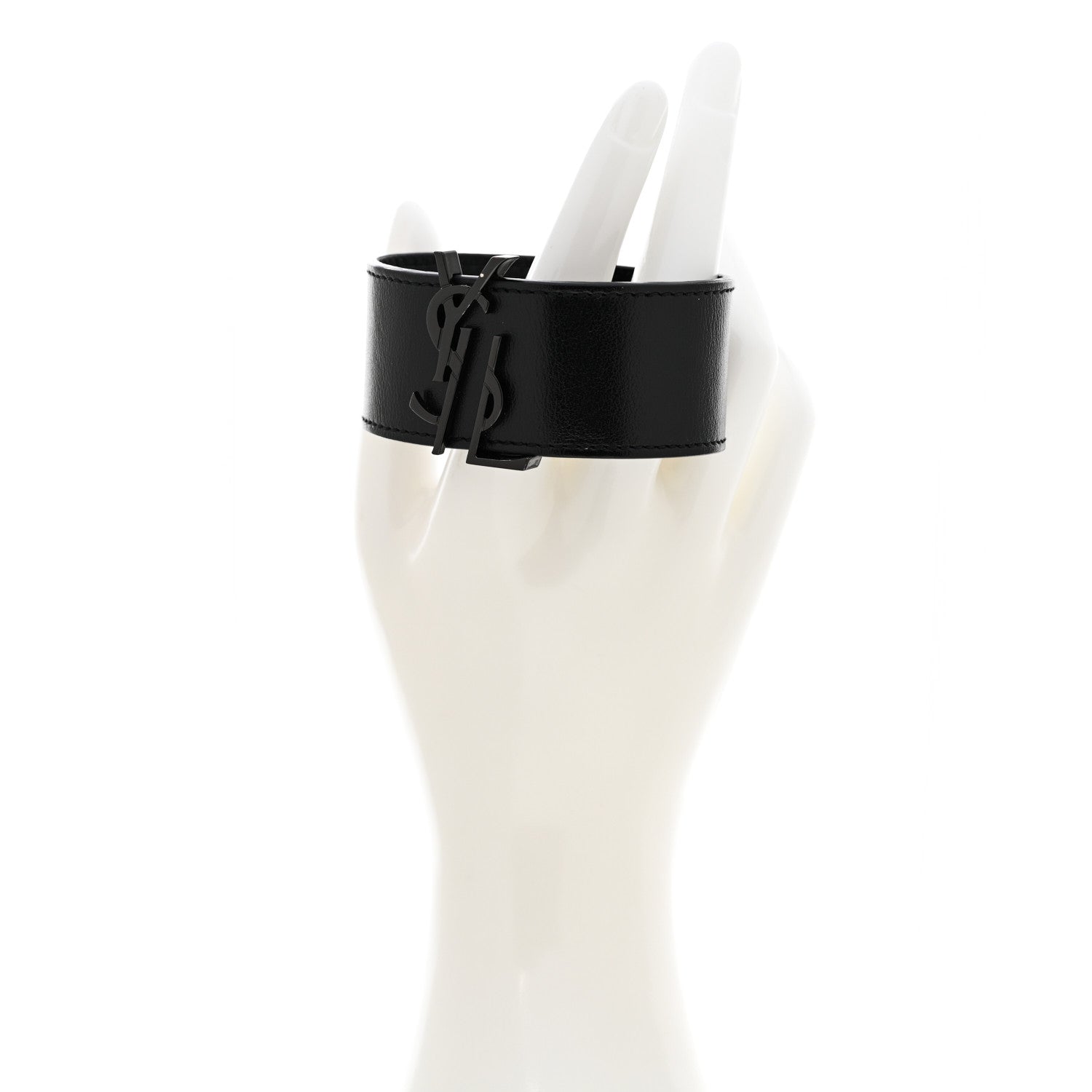 Saint Laurent Calfskin Monogram Bracelet Black 2 of 6