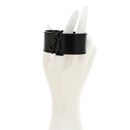Saint Laurent Calfskin Monogram Bracelet Black 2 of 6