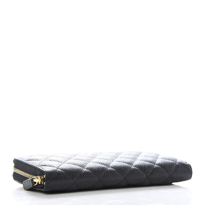 Chanel Caviar Quilted Large Gusset Zip Around Wallet Black 4 of 11