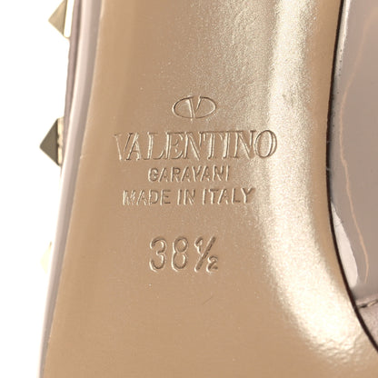 Valentino Garavani Patent Nappa Rockstud Ankle Strap 100mm Pumps 38.5 Poudre 6 of 7