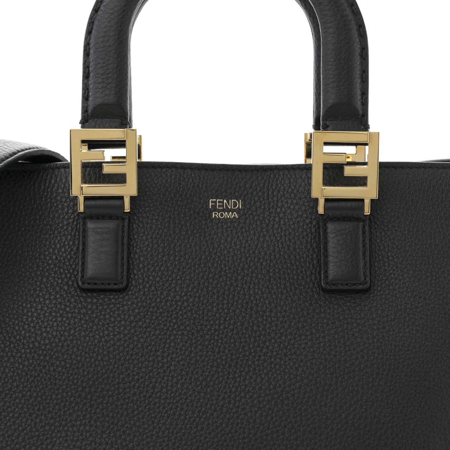 Cuoio Romano Selleria Medium FF Tote Black