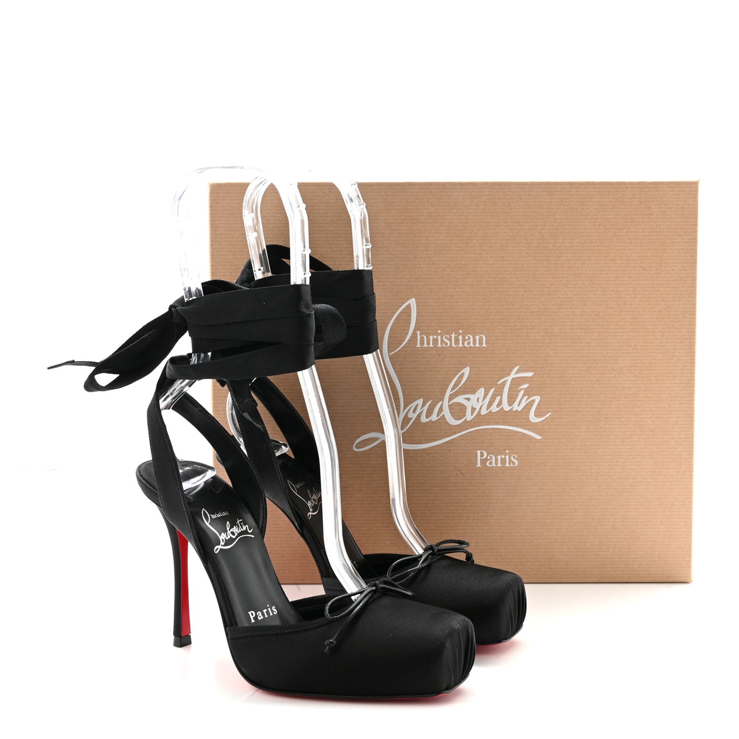 Crepe Satin Cassia Lace Up 100 Pumps 35.5 Black