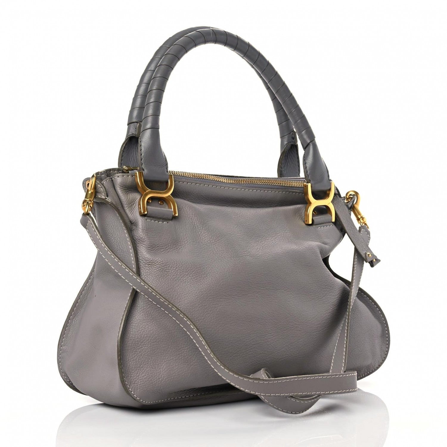 Chloe Calfskin Medium Marcie Satchel Cashmere Grey 3 of 16