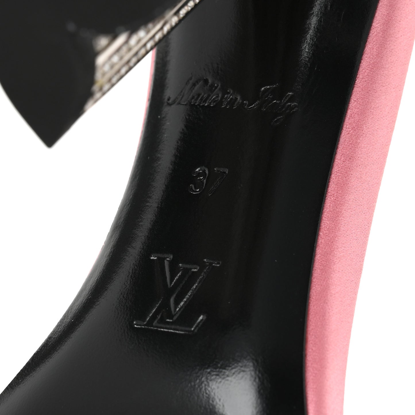 Satin Crystal Silhouette Sandals 37 Pink