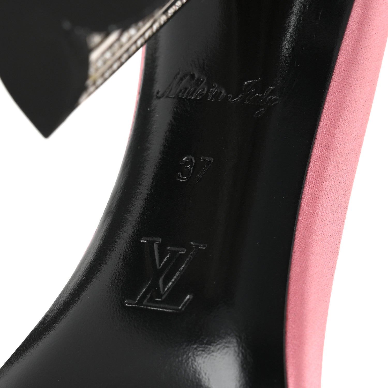 Louis Vuitton Satin Crystal Silhouette Sandals 37 Pink 8 of 11