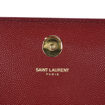 Saint Laurent Grain De Poudre Small Monogram Kate Satchel Red 6 of 7