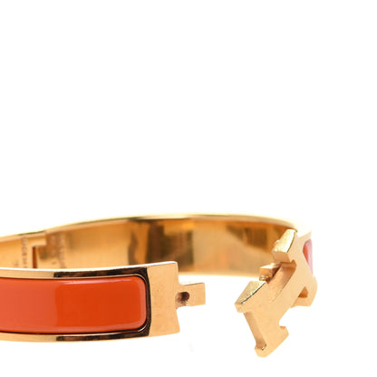 Hermes Enamel Narrow Clic Clac H Bracelet PM Orange 5 of 8