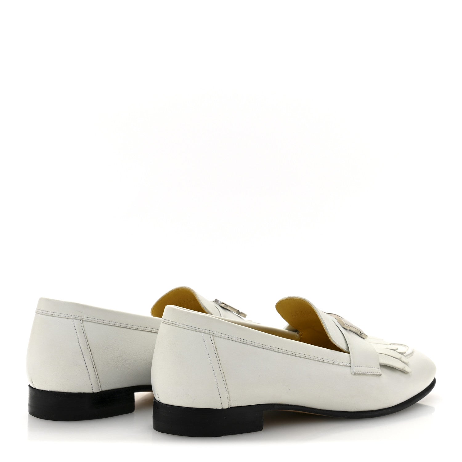 Hermes Calfskin Womens Royal Loafers 35 White 5 of 10
