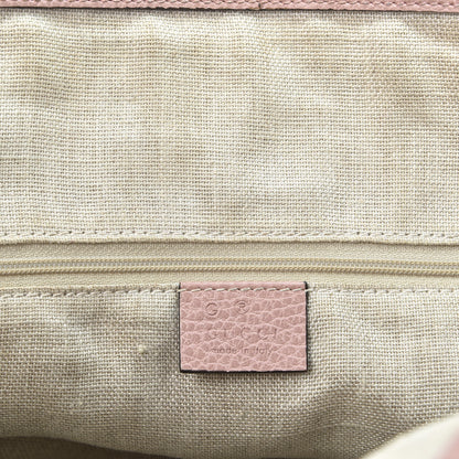 Gucci Dollar Calfskin Large GG Charm Dome Satchel Tote Soft Pink 7 of 13