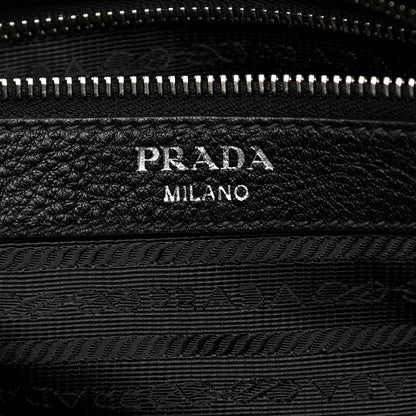 Prada Vitello Daino Zip Shopping Tote Black 7 of 11