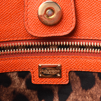 Dolce & Gabbana Textured Calfskin Bucket Tote Orange 6 of 15