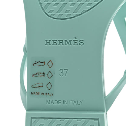 Hermes Rubber Womens Egerie Sandals 37 Vert Embrun 6 of 9