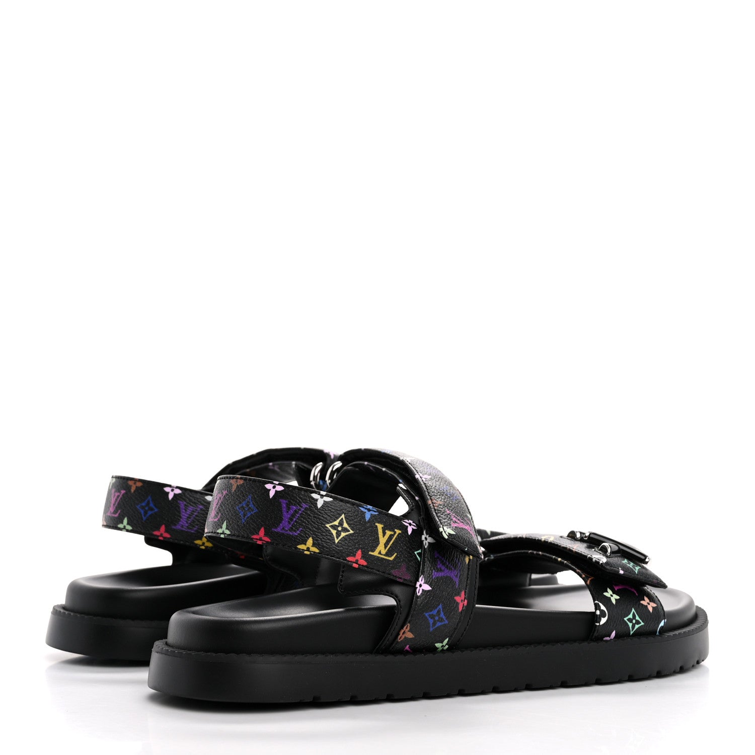 Louis Vuitton LV X TM Monogram Multicolor Sunset Flat Sandals 40 Black 5 of 11
